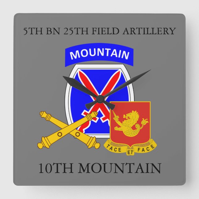 5TH BN 25TH FIELD ARTILLERY 10TH MOUNTAIN CLOCK (Front)