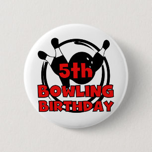 5th Bowling Birthday Tshirts and Gifts 2 Inch Round Button