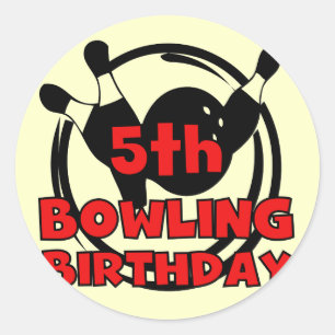 5th Bowling Birthday Tshirts and Gifts Classic Round Sticker