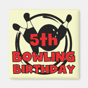 5th Bowling Birthday Tshirts and Gifts Magnet