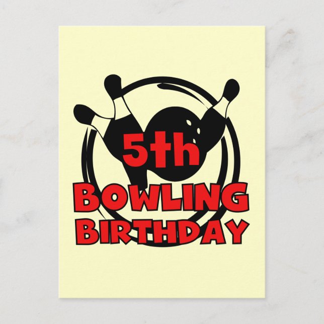 5th Bowling Birthday Tshirts and Gifts Postcard (Front)