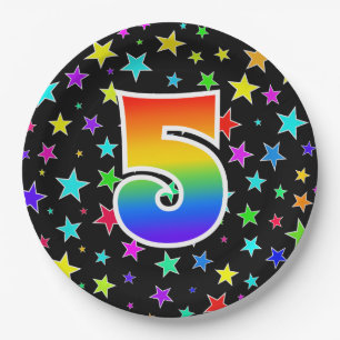 5th Event: Bold, Fun, Colorful Rainbow 5 Paper Plate