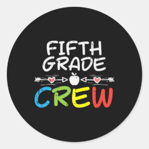 5th Fifth Grade Crew First Day Of School Boys Girl Classic Round Sticker
