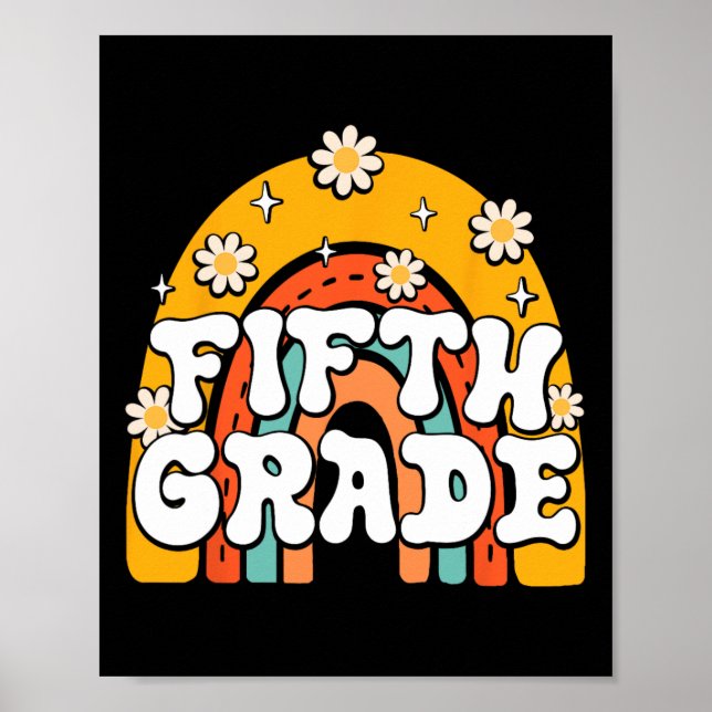 5th Fifth Grade First Day School Back To School Te Poster (Front)