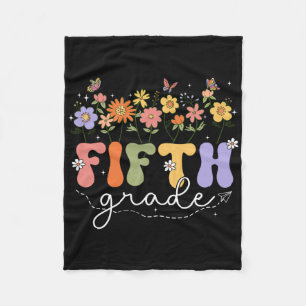 5th Fifth Grade Teacher Wildflower Back To School Fleece Blanket