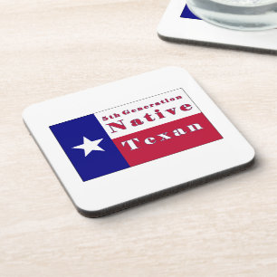 5th Generation Native Texan Flag Coaster