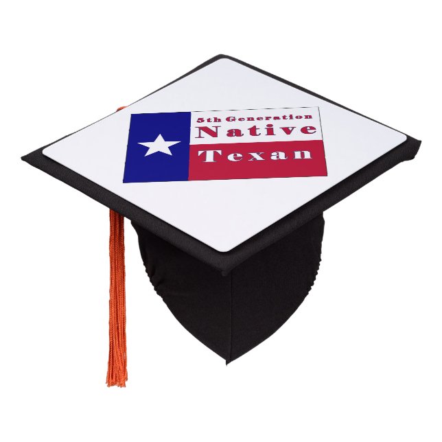 5th Generation Native Texan Flag Graduation Cap Topper (Angled)