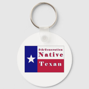5th Generation Native Texan Flag Keychain