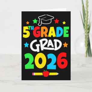 5th Grade 2026 Fifth Grade Grad Elementary School Card