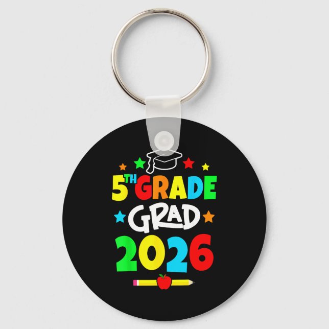 5th grade 2026 fifth grade grad elementary school  keychain (Front)
