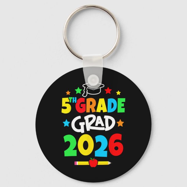 5th Grade 2026 Fifth Grade Grad Elementary School  Keychain (Front)