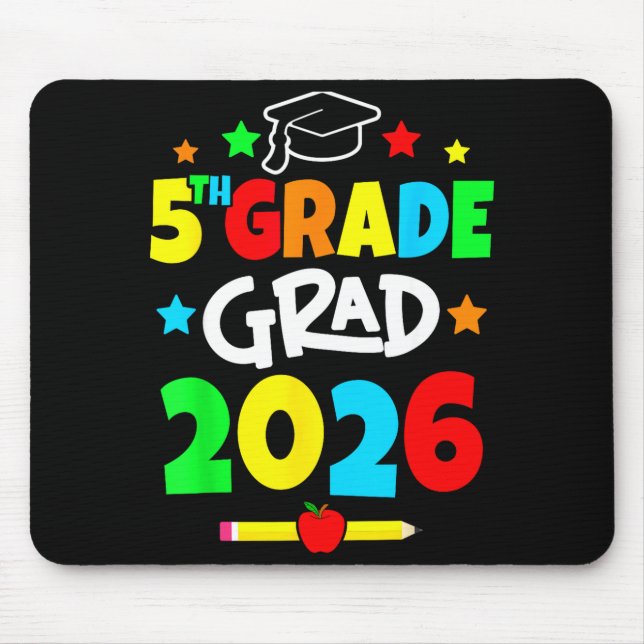 5th grade 2026 fifth grade grad elementary school  mouse pad (Front)