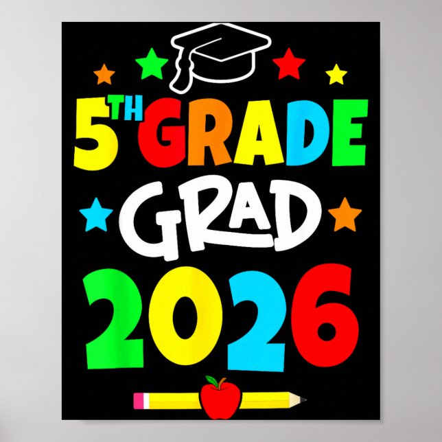5th grade 2026 fifth grade grad elementary school  poster (Front)
