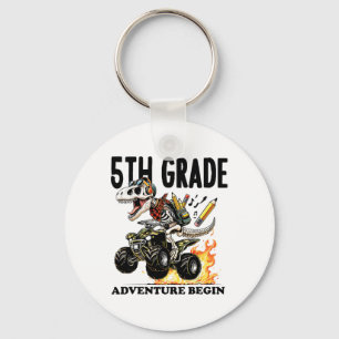 5th Grade Adventure Begin Back To School Boys T-re Keychain