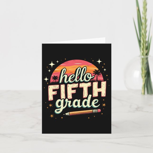 5th Grade Back To School Essentials  Card (Front)