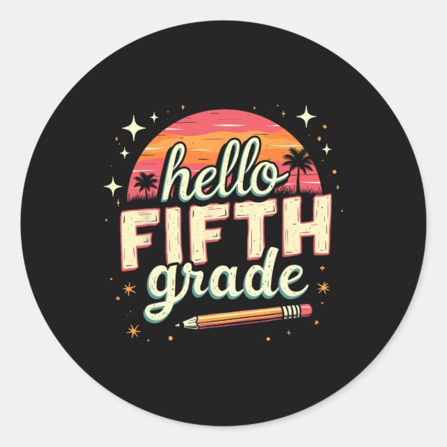 5th Grade Ck To School Essentials  Classic Round Sticker (Front)