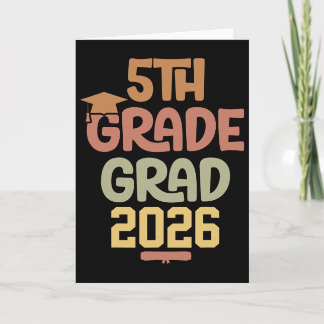5th Grade Cl 2026 Graduate Elementary School Gradu Card (Front)