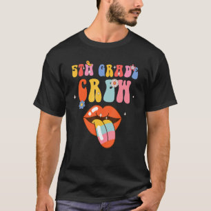 5th Grade Crew Retro Groovy Back To School Teacher T-Shirt