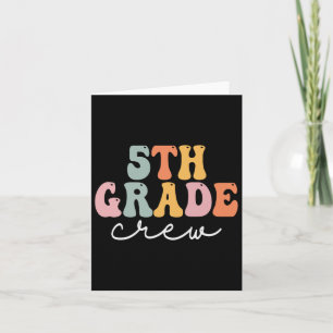 5th Grade Crew Retro Groovy Women Happy First Day Card