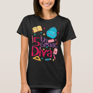 5th Grade Diva Teacher Girl Outfit Cute First Day  T-Shirt