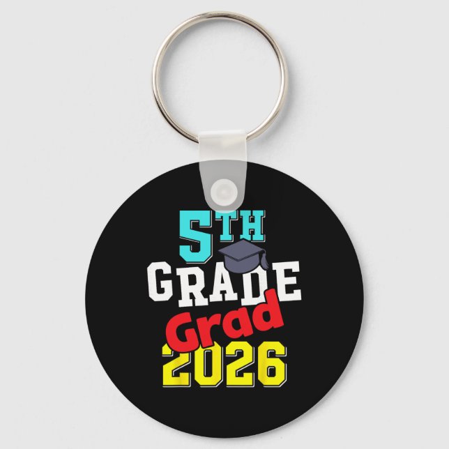 5th Grade Grad 2026 Elementary School Graduation  Keychain (Front)