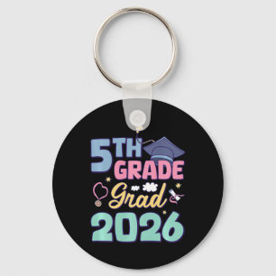 5th Grade Grad Graduation Cl 2026 Premium Tri-blen Keychain