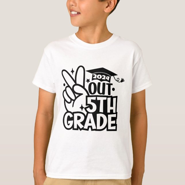 5th Grade Graduation for 2024 Fifth Graders Grads T-Shirt (Front)