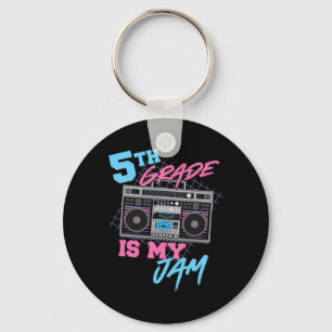 5th Grade Is My Jam - Vintage 80s Boombox Teacher Keychain