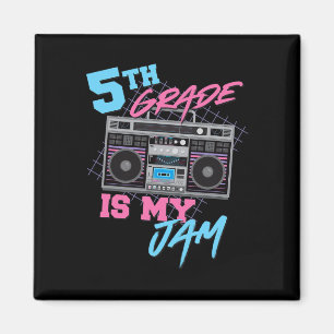 5th Grade Is My Jam - Vintage 80s Boombox Teacher Magnet