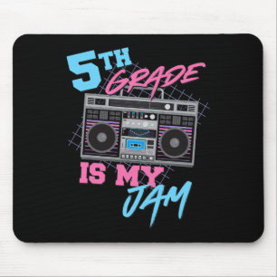 5th Grade Is My Jam - Vintage 80s Boombox Teacher  Mouse Pad