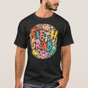 5th Grade Leopard Team Fifth Grade Teacher Back To T-Shirt