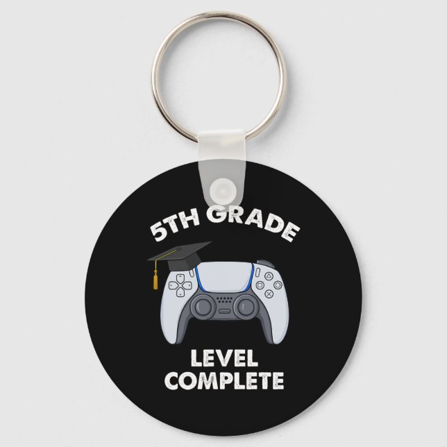 5th Grade Level Complete Graduation Gamer Boys Sch Keychain (Front)