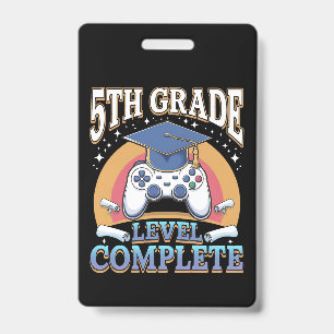 5th Grade Level Complete Graduation Gaming Gamer Badge