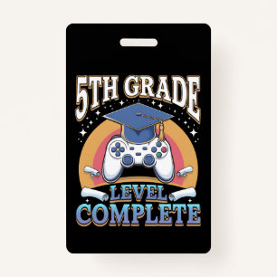 5th Grade Level Complete Graduation Gaming Gamer Badge