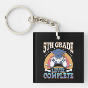 5th Grade Level Complete Graduation Gaming Gamer Keychain