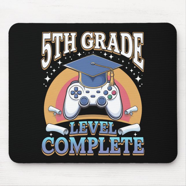5th Grade Level Complete Graduation Gaming Gamer Mouse Pad (Front)
