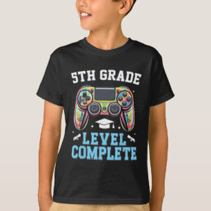 5th Grade Level Complete Last Day Of School Gamer T-Shirt