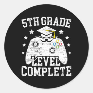 5th Grade Level Complete Student Graduation Video Classic Round Sticker
