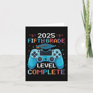 5th Grade Level Complete Video Gamer Boy Graduatio Card