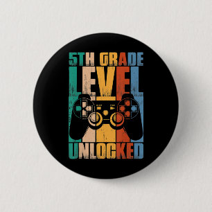 5th Grade Level Unlocked Back To School Game Contr 2 Inch Round Button