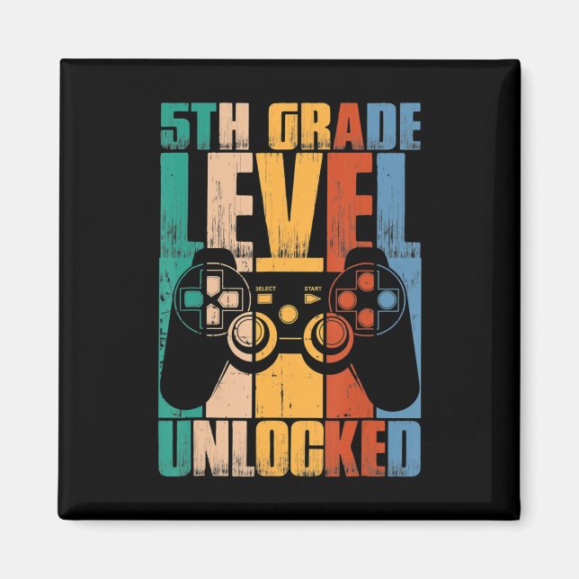 5th Grade Level Unlocked Back To School Game Contr Magnet (Front)