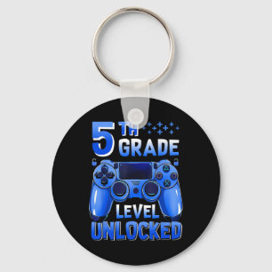 5th Grade Level Unlocked Gamer First Day Of School Keychain