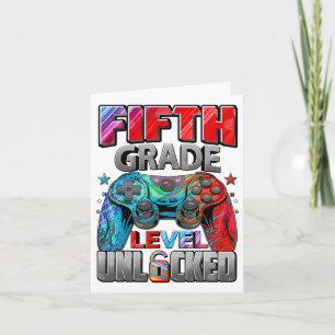 5th Grade Level Unlocked Gaming Gamer Boys Back To Card