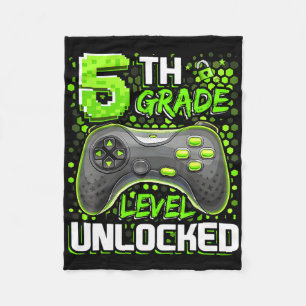 5th Grade Level Unlocked Gaming Gamer Boys Back To Fleece Blanket