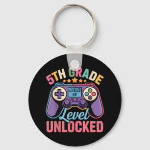 5th Grade Level Unlocked Shirt – Gamer Back To Sch Keychain