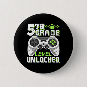 5th Grade Level Unlocked Video Game Back To School 2 Inch Round Button