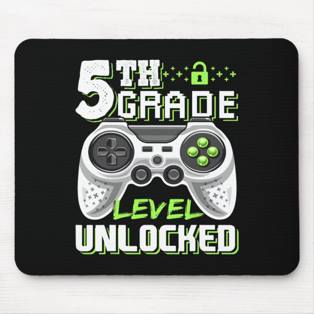 5th Grade Level Unlocked Video Game Byck To School Mouse Pad (Front)