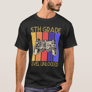 5Th Grade Level Unlocked Video Gamer Back To Schoo T-Shirt