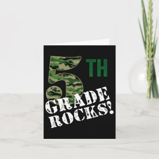 5th Grade Rocks Camo Fifth Grader Back To School C Card