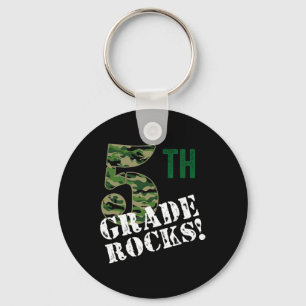 5th Grade Rocks Camo Fifth Grader Back To School C Keychain